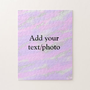 Simple pastel glitter colourful add your text phot jigsaw puzzle