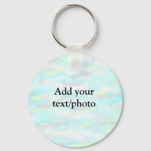 Simple pastel glitter colourful add your text phot key ring