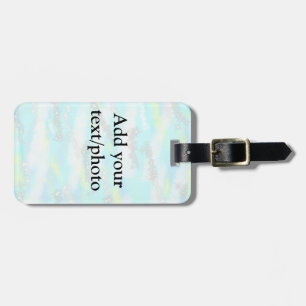 Simple pastel glitter colourful add your text phot luggage tag