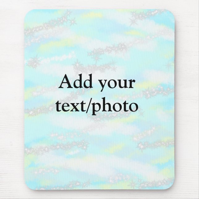 Simple pastel glitter colourful add your text phot mouse pad (Front)