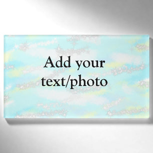 Simple pastel glitter colourful add your text phot name tag