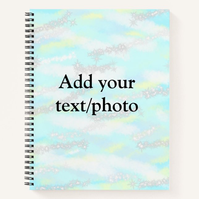Simple pastel glitter colourful add your text phot notebook (Front)