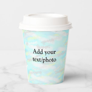 Simple pastel glitter colourful add your text phot paper cups
