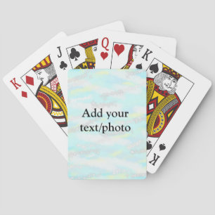 Simple pastel glitter colourful add your text phot playing cards