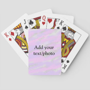 Simple pastel glitter colourful add your text phot playing cards