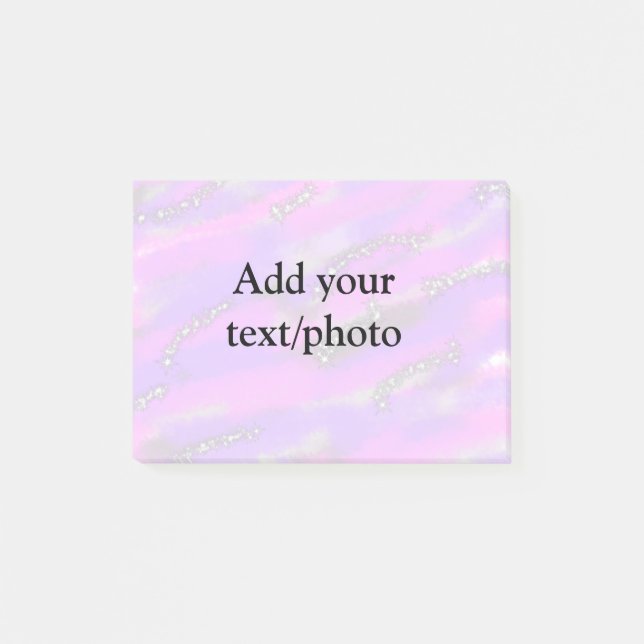 Simple pastel glitter colourful add your text phot post-it notes (Front)
