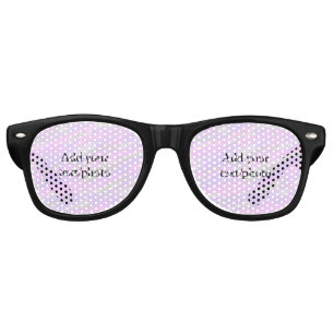 Simple pastel glitter colourful add your text phot retro sunglasses