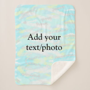 Simple pastel glitter colourful add your text phot sherpa blanket