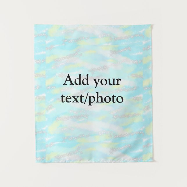 Simple pastel glitter colourful add your text phot tapestry (Front)