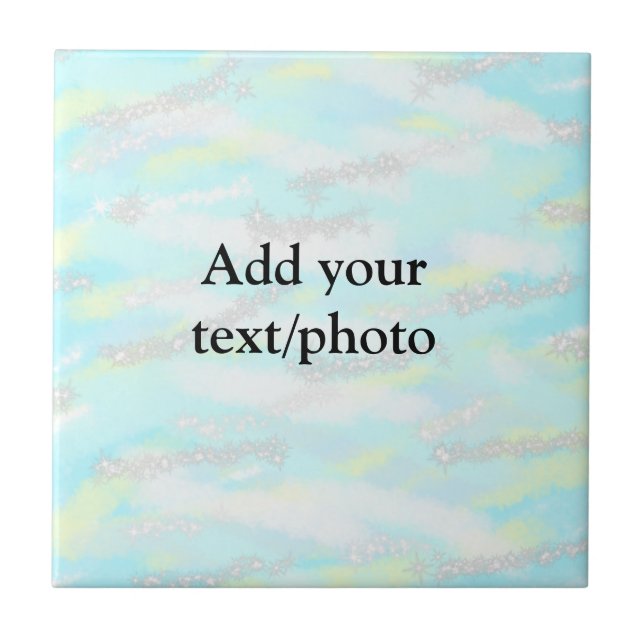 Simple pastel glitter colourful add your text phot tile (Front)