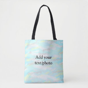 Simple pastel glitter colourful add your text phot tote bag