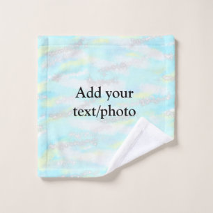 Simple pastel glitter colourful add your text phot wash cloth