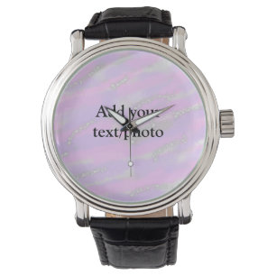 Simple pastel glitter colourful add your text phot watch