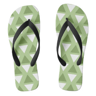 Simple pastel green geometric pattern jandals