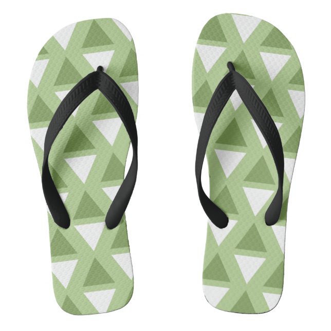 Simple pastel green geometric pattern jandals (Footbed)