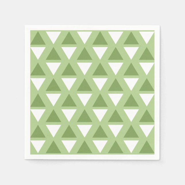 Simple pastel green geometric pattern napkin (Front)