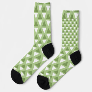 Simple pastel green geometric pattern socks