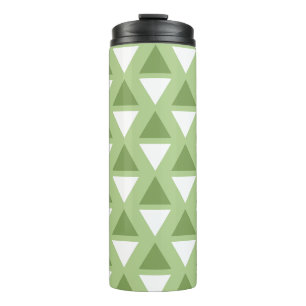 Simple pastel green geometrical pattern thermal tumbler