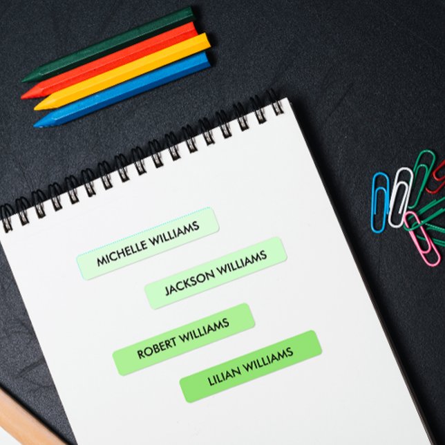 Simple Pastel Green Palette Kids Name (Vibrant Pastel Green Labels with Futura Sans-Serif: for Food, Drink More. Perfect for Baby & School)