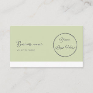 Simple pastel green QR code feminine  Business Card