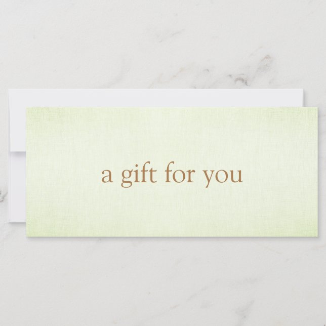 SIMPLE Pastel Lime  Green  Gift Certificate (Front)