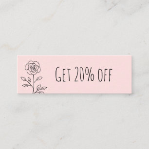 Simple pastel pink floral trendy discount mini business card