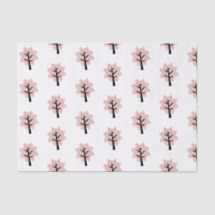 Simple Pastel Pink Tree Pattern Holiday Tissue Paper