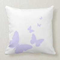 Simple Pastel Purple Butterflies Pillow.