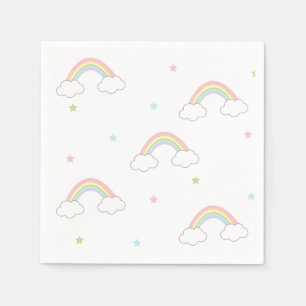 Simple Pastel Rainbow Cake Birthday Napkin