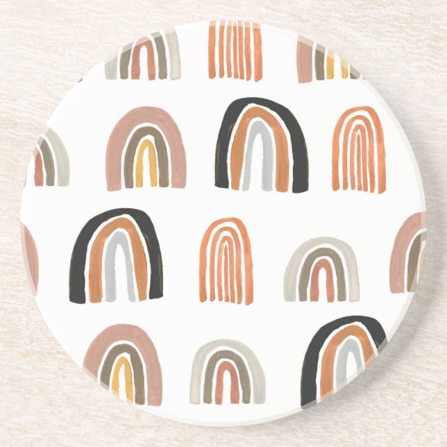 Simple Pastel Rainbow Kids Style Coaster (Front)