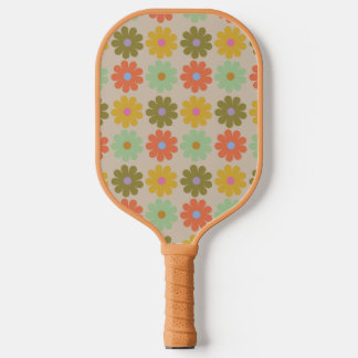 Simple Pastel Vintage Flower Pattern Pickleball Paddle