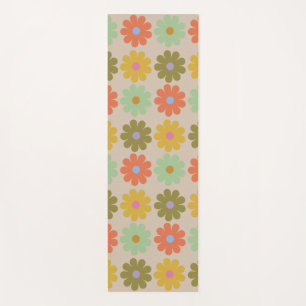 Simple Pastel Vintage Flower Pattern Yoga Mat