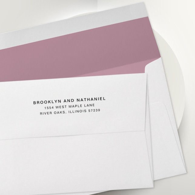Simple Pastel Violet Return Address Lined Envelope (Creator Uploaded)