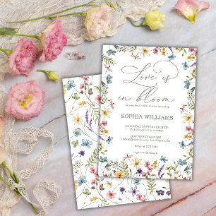 Simple Pastel Wildflowers Garden Bridal Shower Invitation