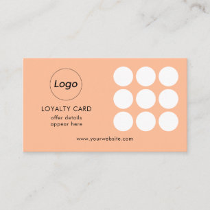 Simple Peach Logo Loyalty card