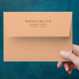 Simple Peach With Brown text Envelope with Address