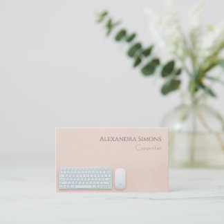 Simple Peachy with keyboard and mouse Business Card