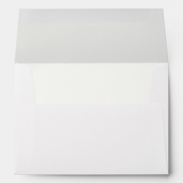 Simple Pearl White Lined Return Address Envelope (Back (Bottom))