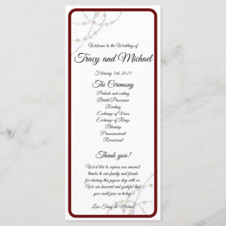 Simple Pearls Wedding Program Programme