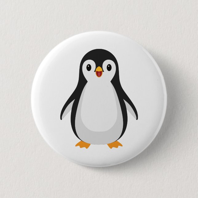 Simple Penguin 6 Cm Round Badge (Front)