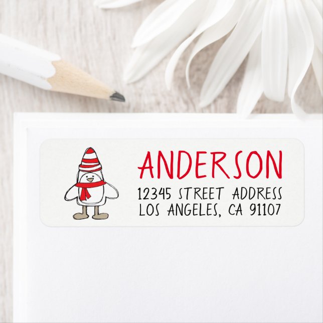 Simple Penguin Return Address Labels (Insitu)