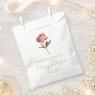 Simple Peony Seed packet Funeral Favour Bags