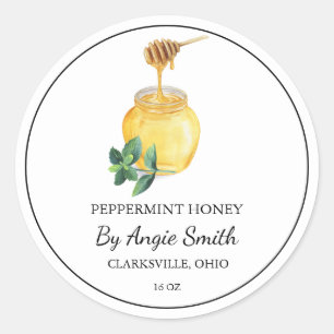 Simple Peppermint Infused Honey Label