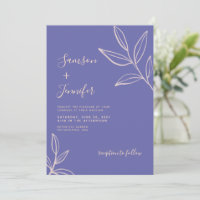 Simple Periwinkle Blue Calligraphy Photo Wedding