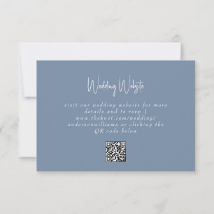 Simple Periwinkle Wedding QR Code Website RSVP Card
