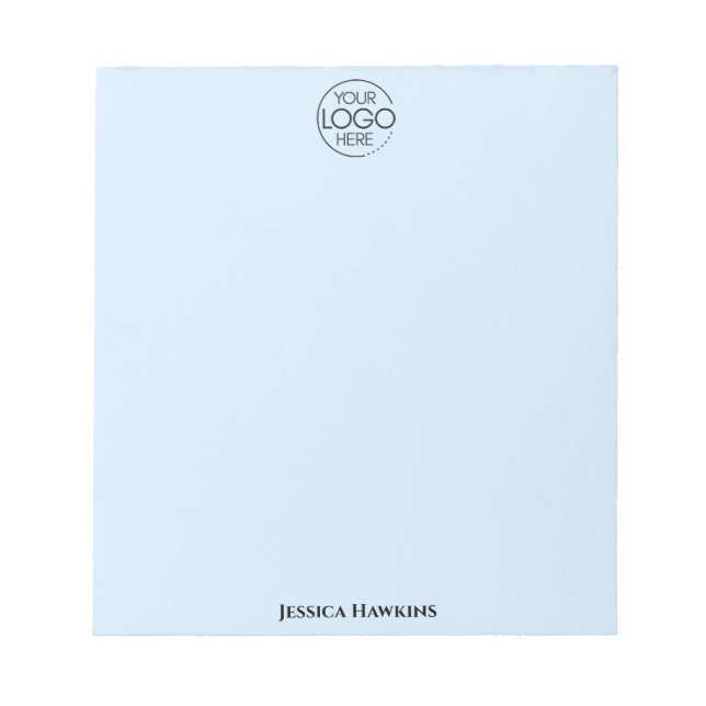Simple Personal Business Stationery Logo Blue Notepad (Front)