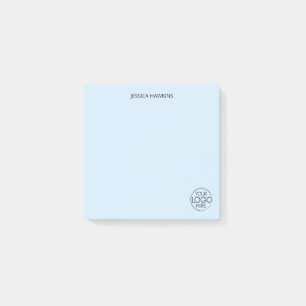 Simple Personal Stationery Logo Pale Blue Post-it Notes