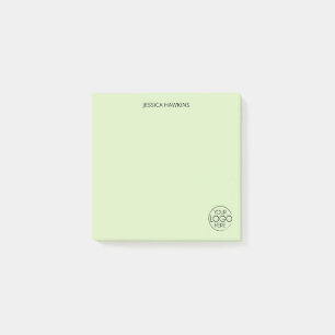 Simple Personal Stationery Logo Pale Green Post-it Notes