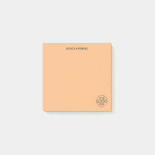 Simple Personal Stationery Logo Pale Orange Post-it Notes