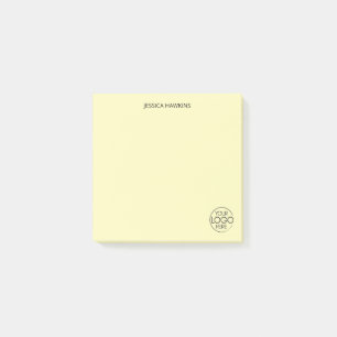 Simple Personal Stationery Logo Yellow Post-it Notes